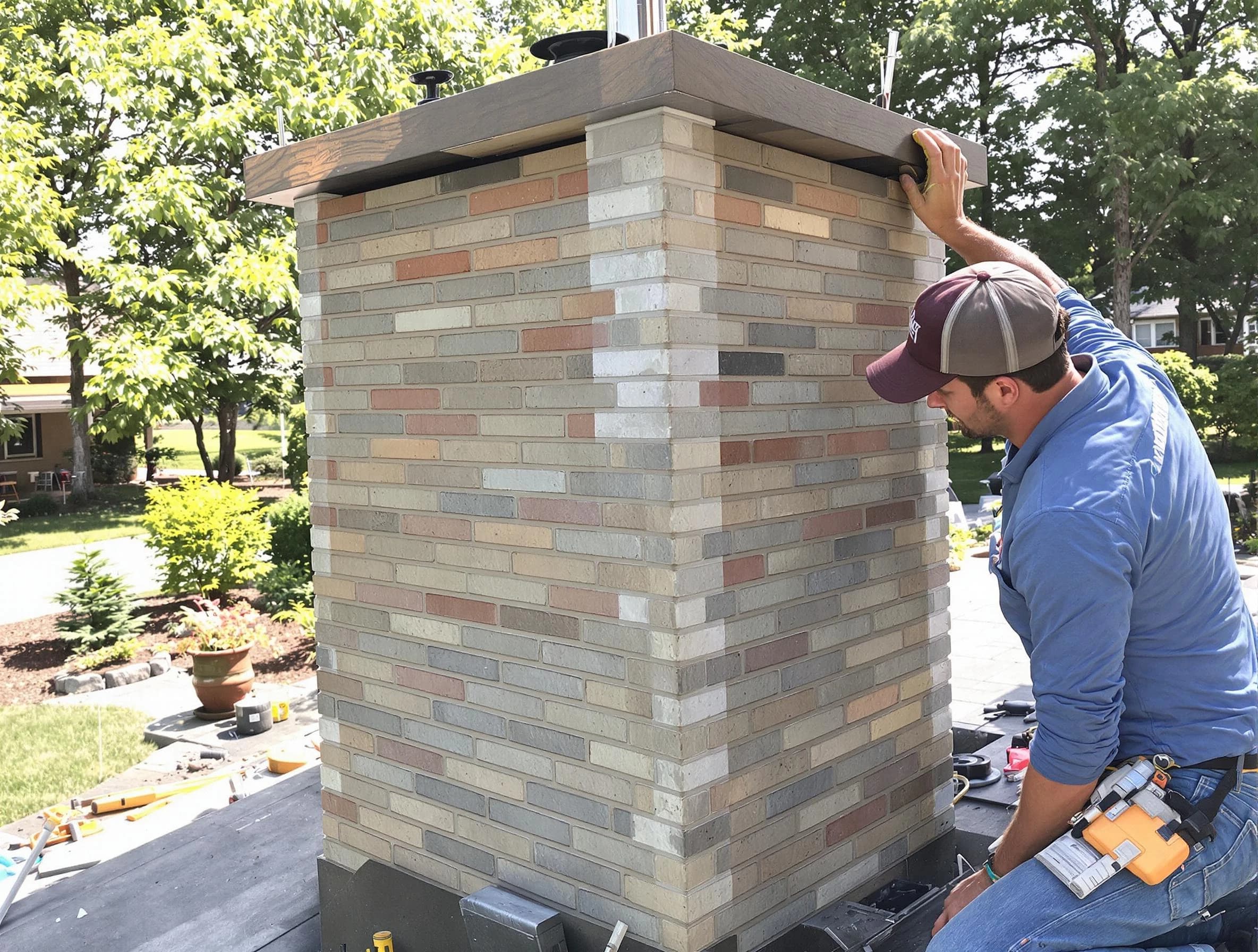 Franklin Chimney Sweep completing a modern chimney remodel in Franklin, TN