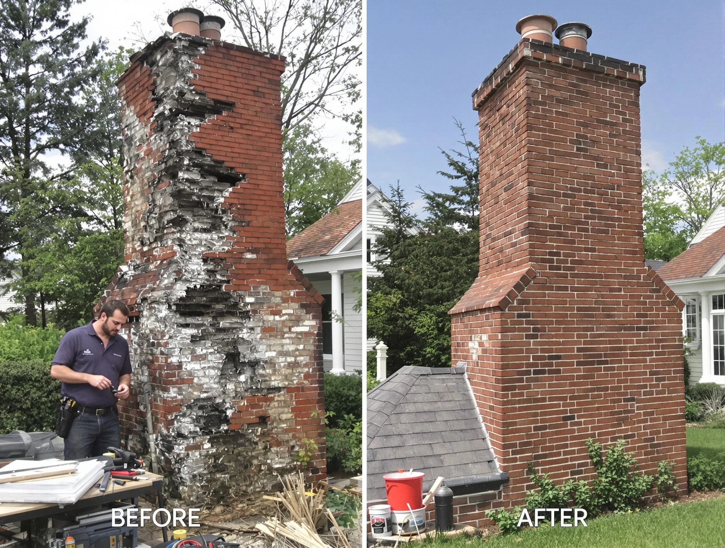 Franklin Chimney Sweep performing a full chimney restoration in Franklin, TN