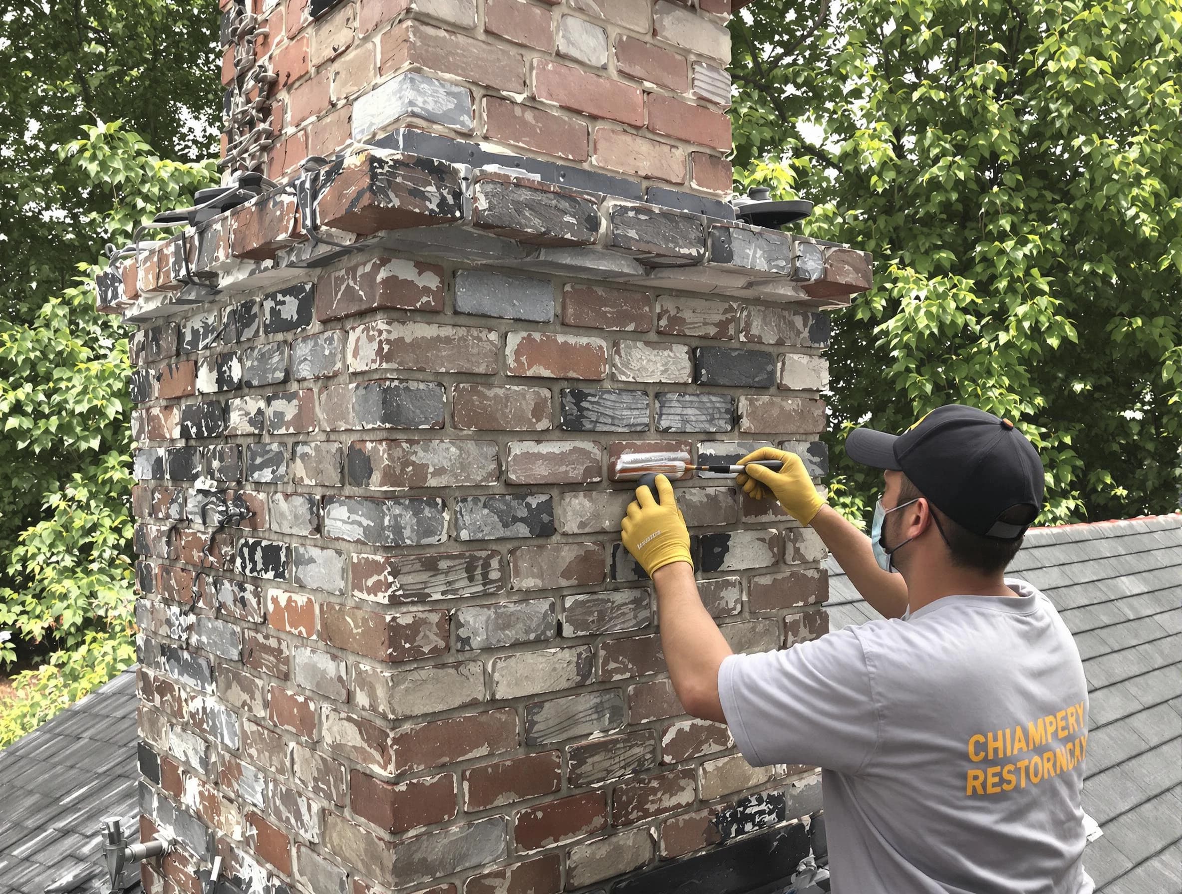 In-progress chimney restoration by Franklin Chimney Sweep in Franklin, TN