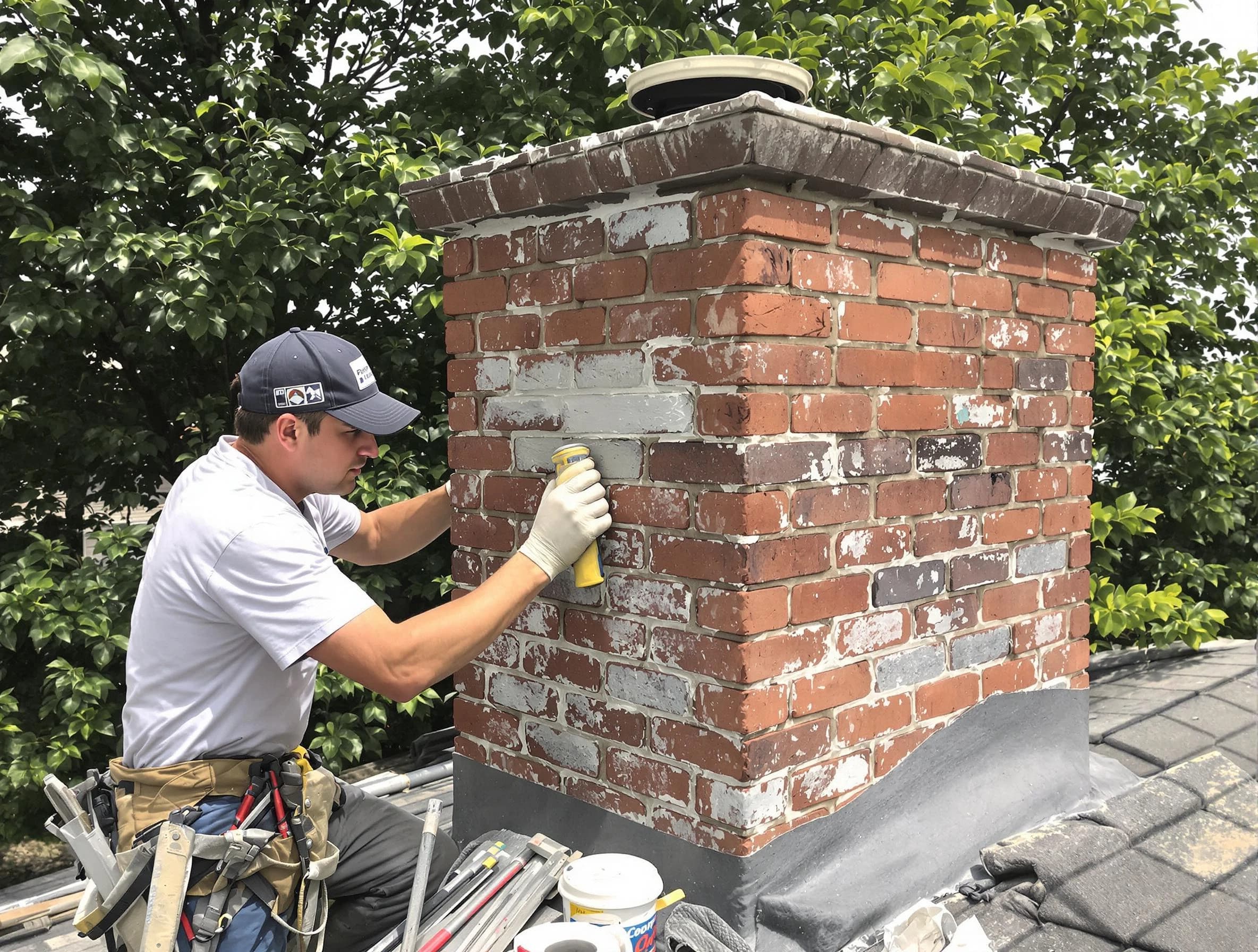 Franklin Chimney Sweep restoring an aging chimney in Franklin, TN