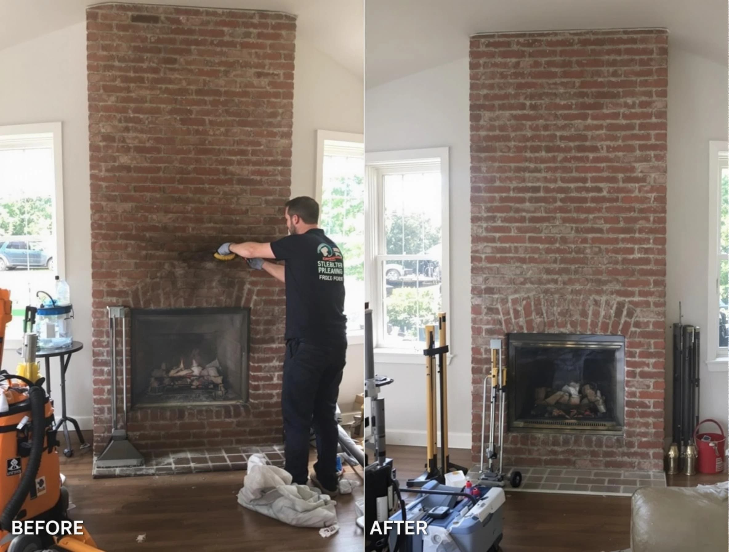 Finished chimney sweeping service by Franklin Chimney Sweep in Franklin, TN