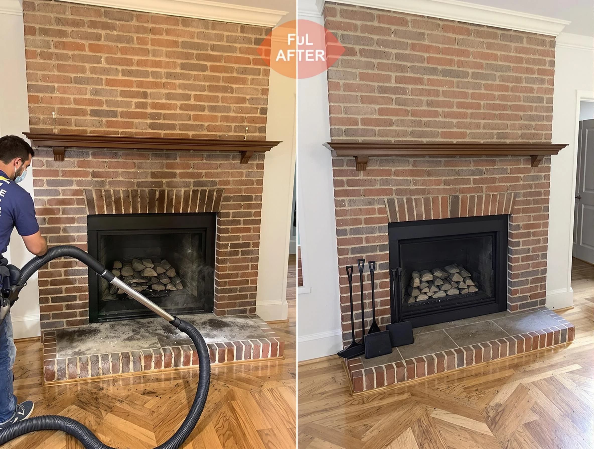 Franklin Chimney Sweep carefully sanitizing a fireplace in Franklin, TN