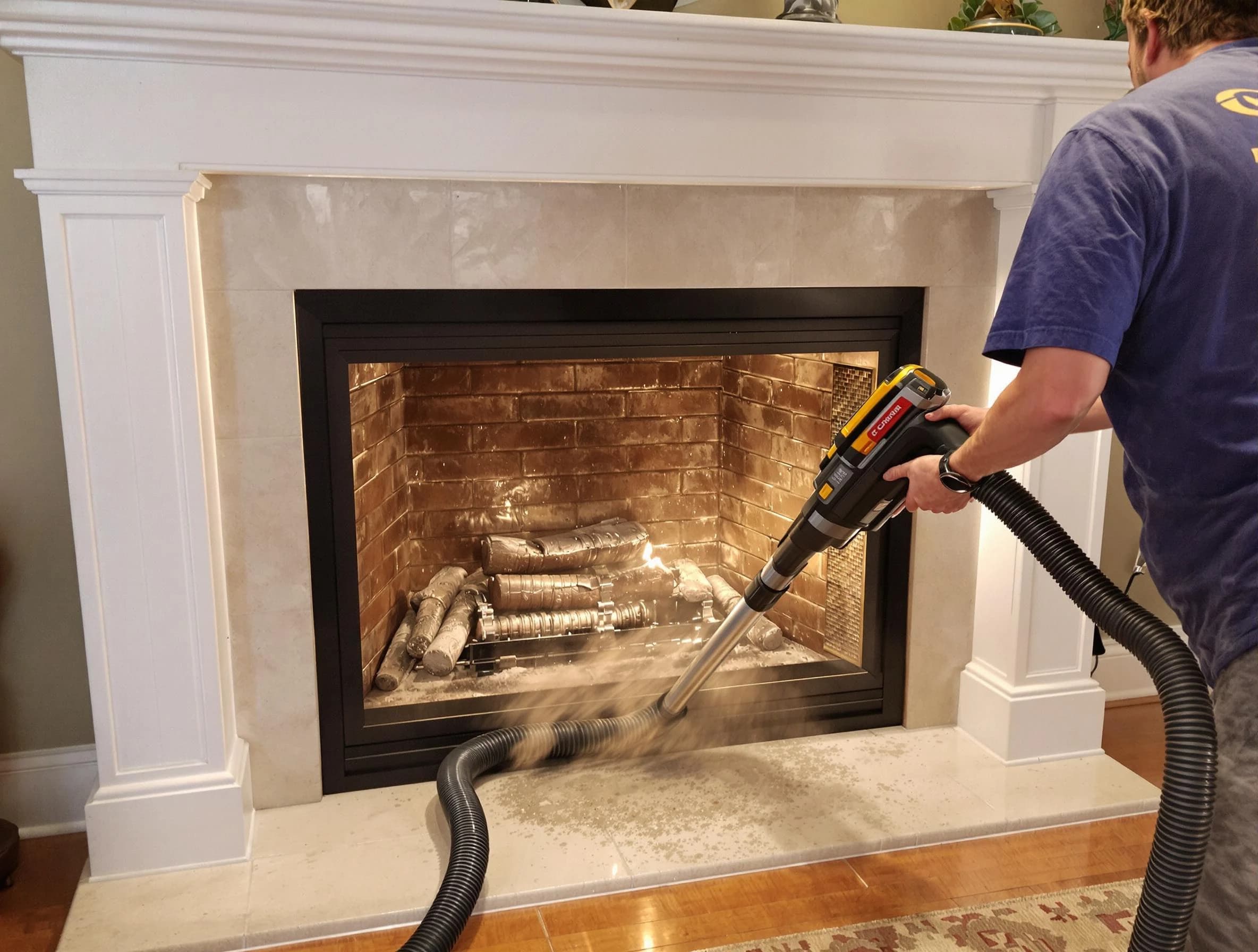 Fireplace cleaning performed by Franklin Chimney Sweep in Franklin, TN