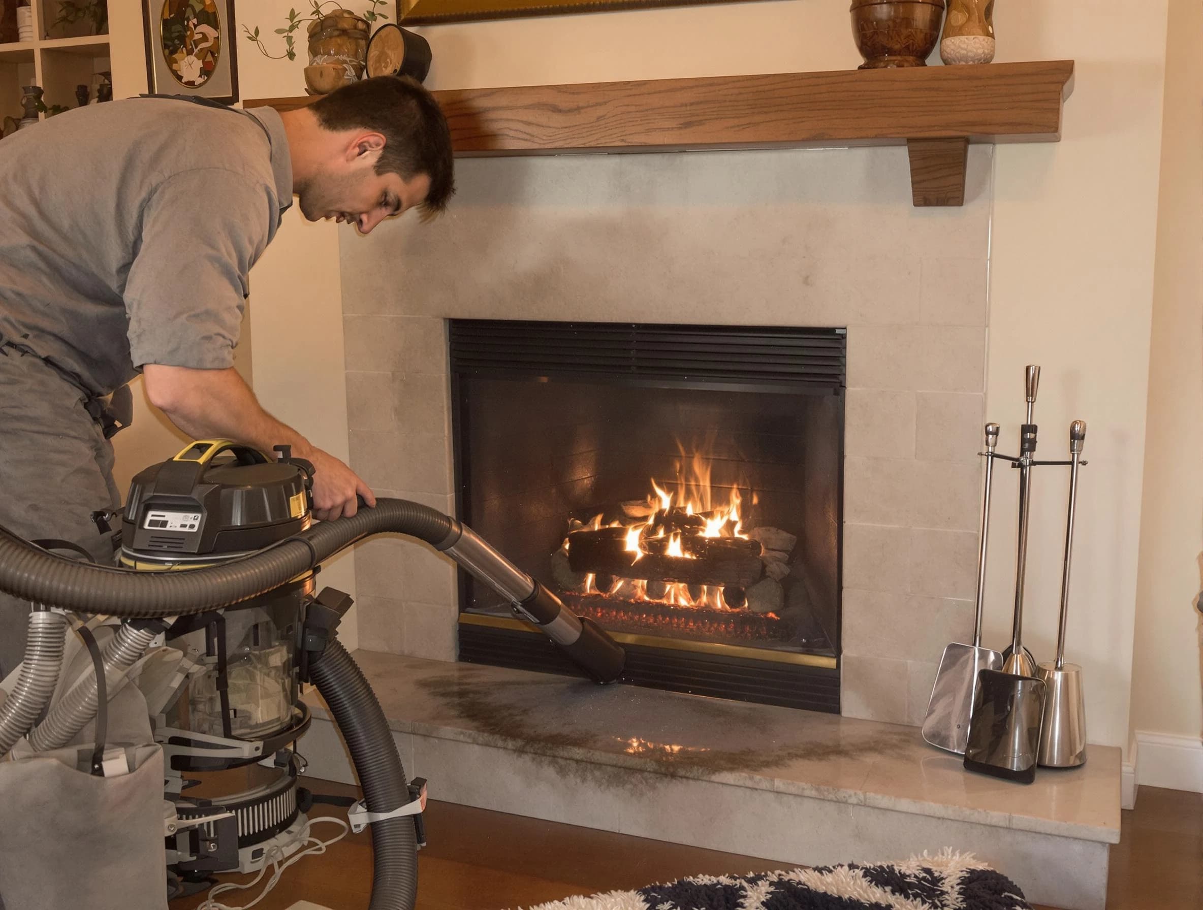 Routine fireplace upkeep by Franklin Chimney Sweep in Franklin, TN