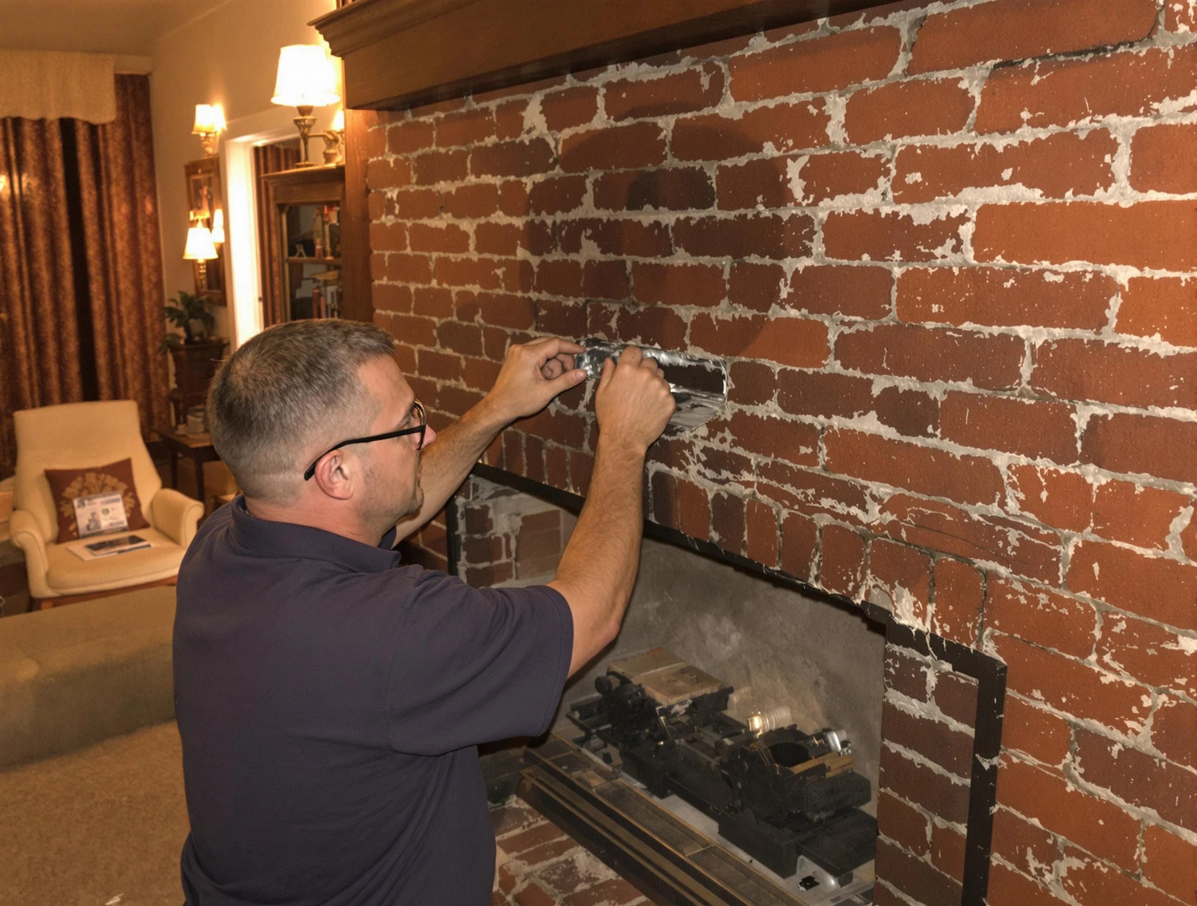 Franklin Chimney Sweep expert fixing a fireplace in Franklin, TN