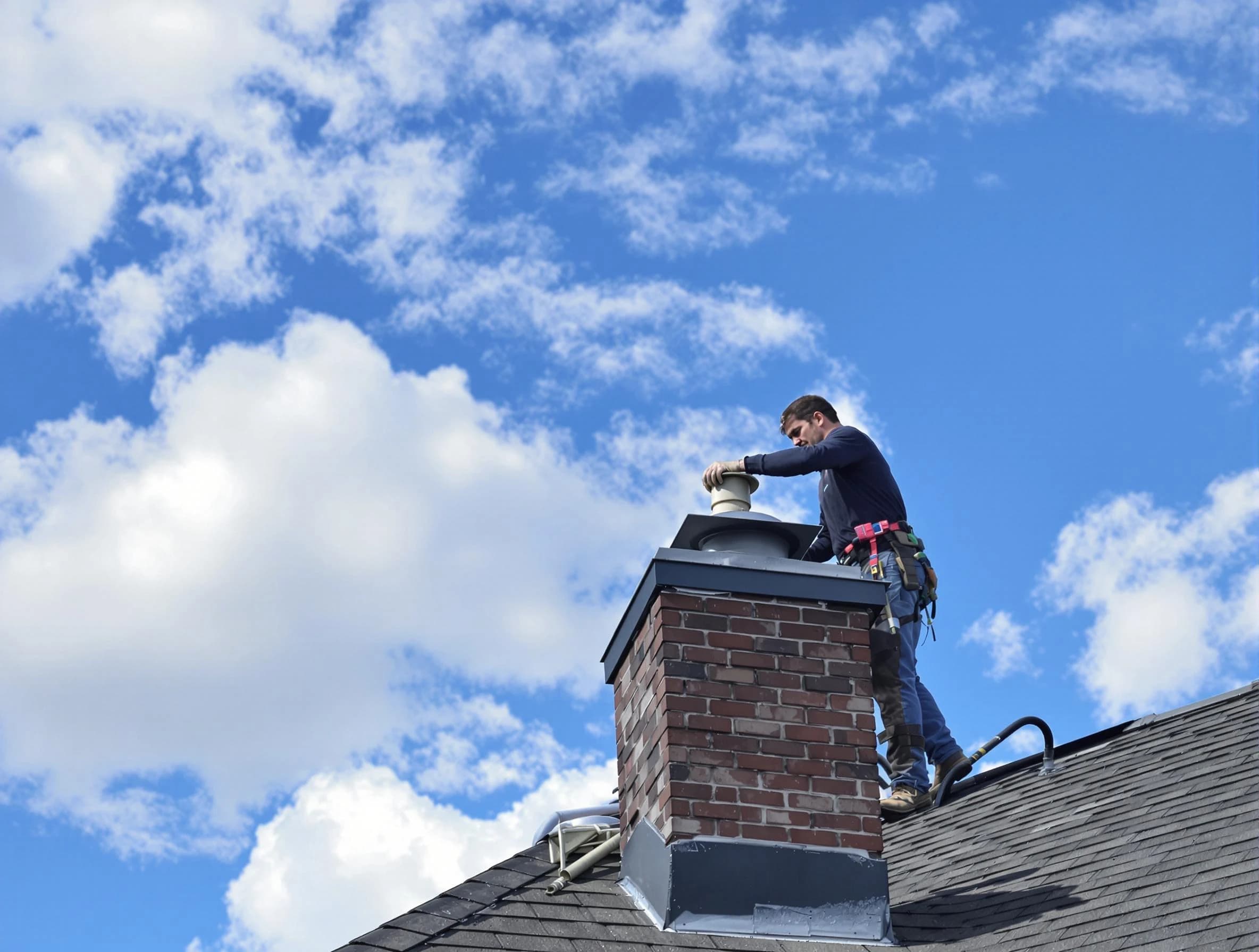 Franklin Chimney Sweep installing a sturdy chimney cap in Franklin, TN