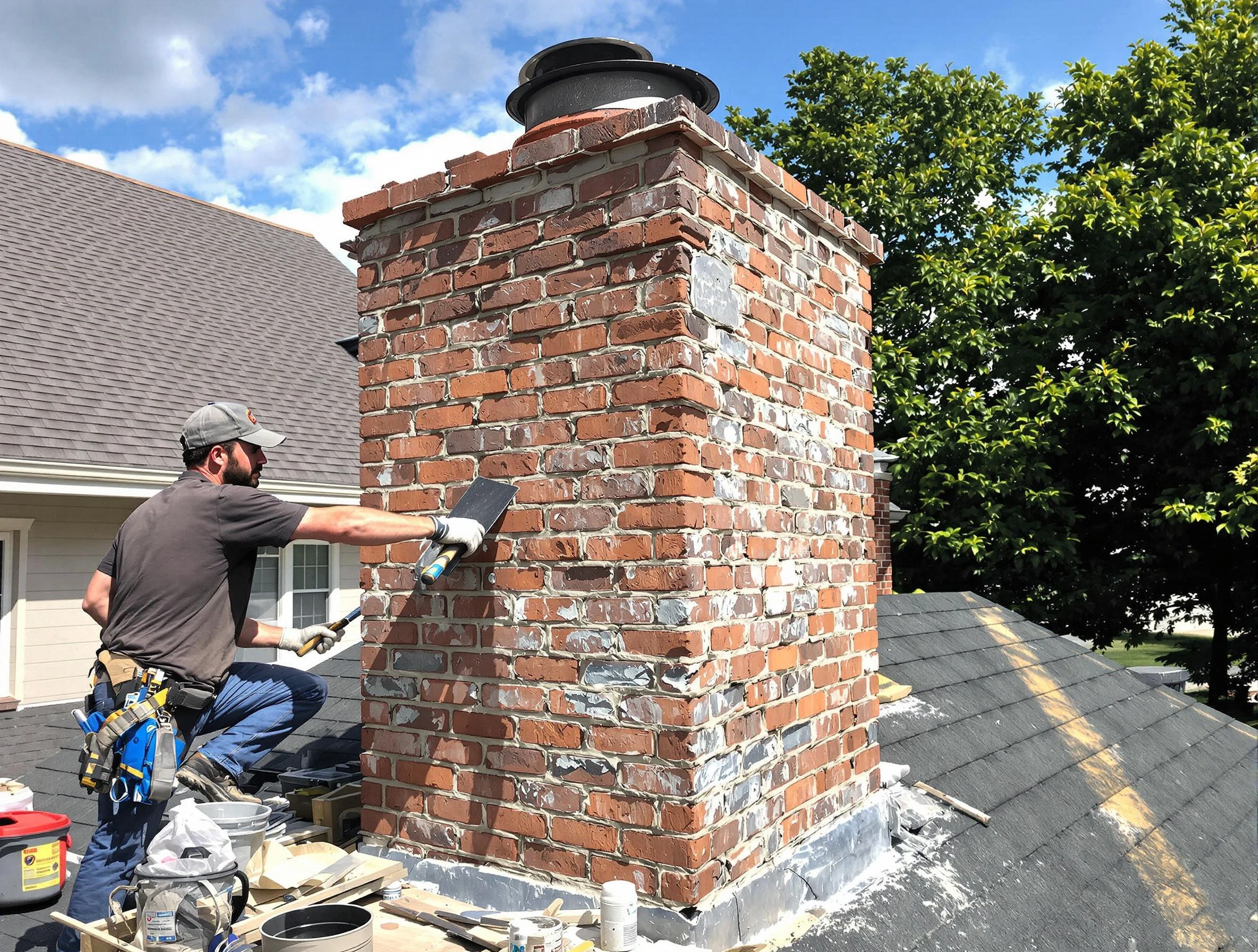 Completed chimney rebuild by Franklin Chimney Sweep in Franklin, TN