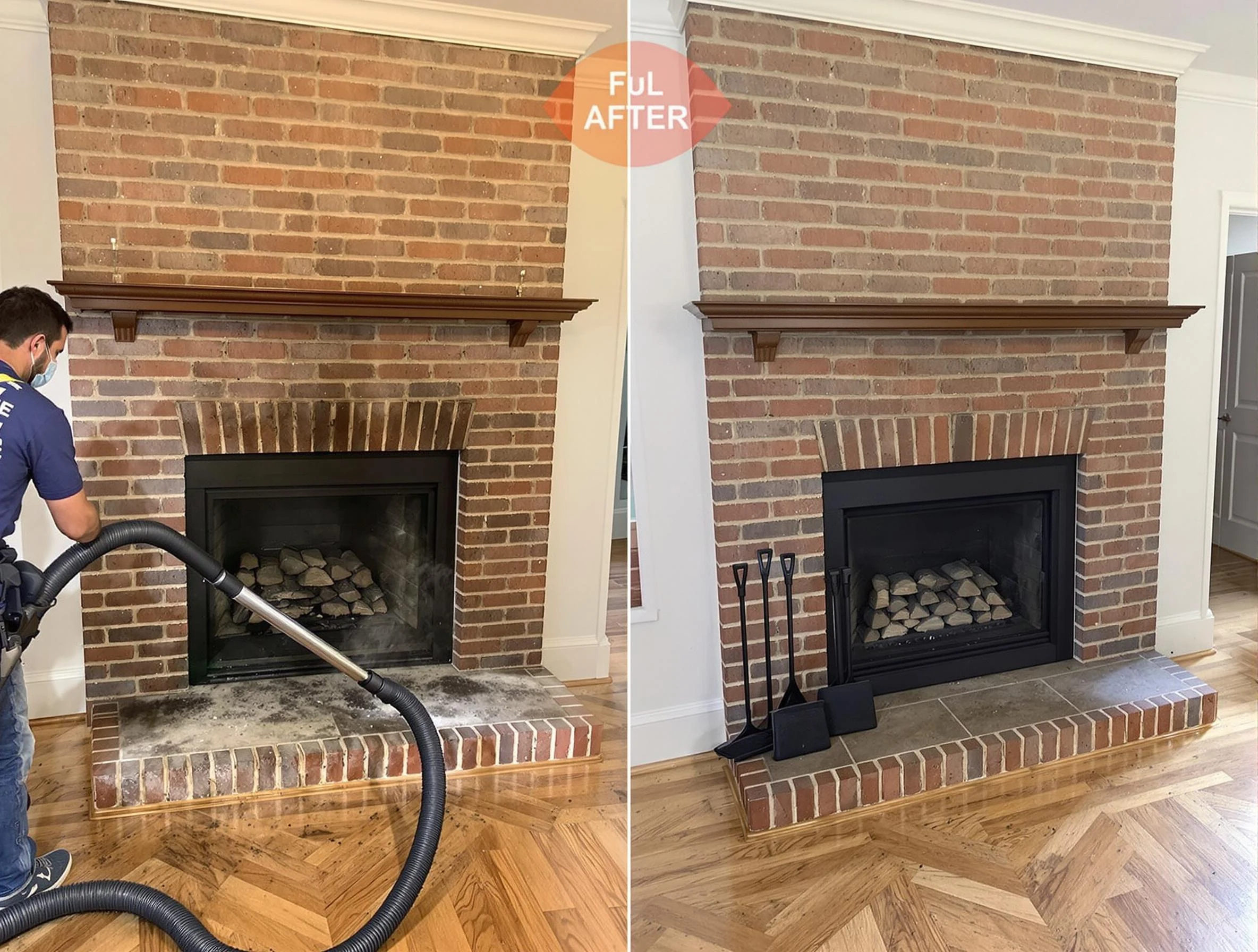 Franklin Chimney Sweep carefully sanitizing a fireplace in Franklin, TN